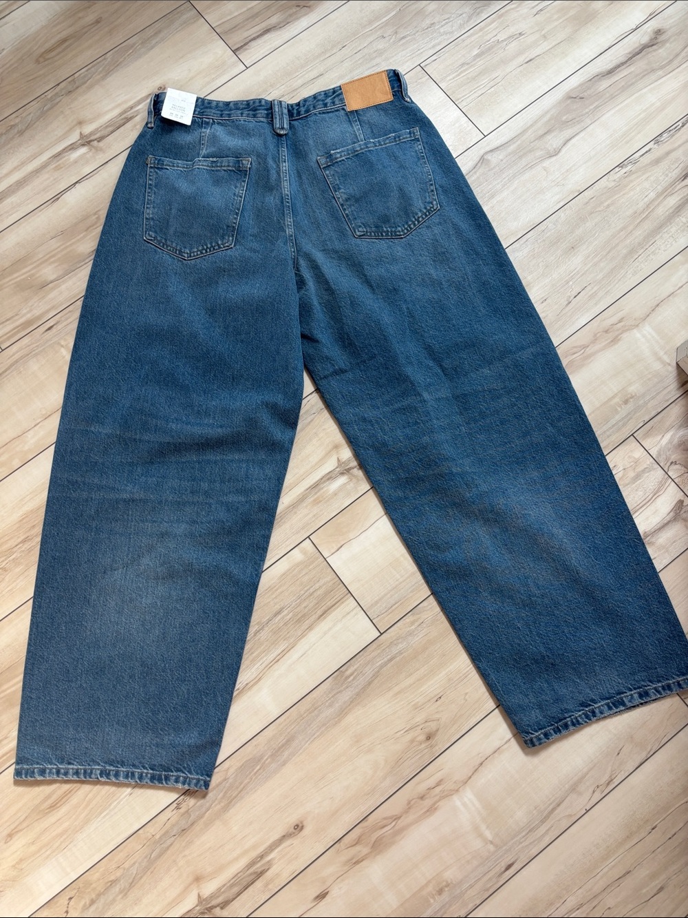 Zara Wide-Leg Denim Jeans in Dark Blue